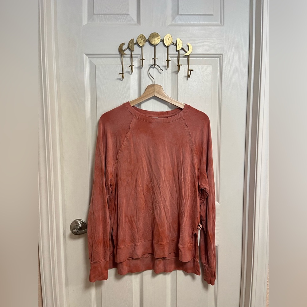 JoyLab Mauve Long Sleeve Over dyed/tie dyed Top